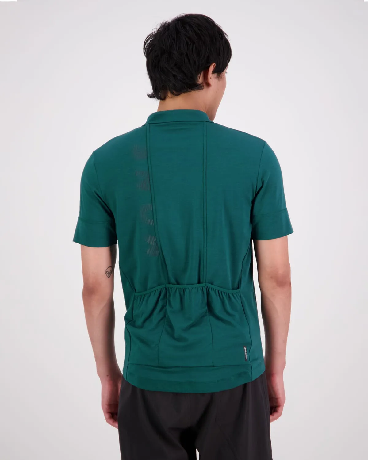 Roam Cargo Merino Full Zip T-Shirt - Evergreen