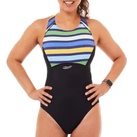 Swell Swimsuit with Support Bra in Block Stripe