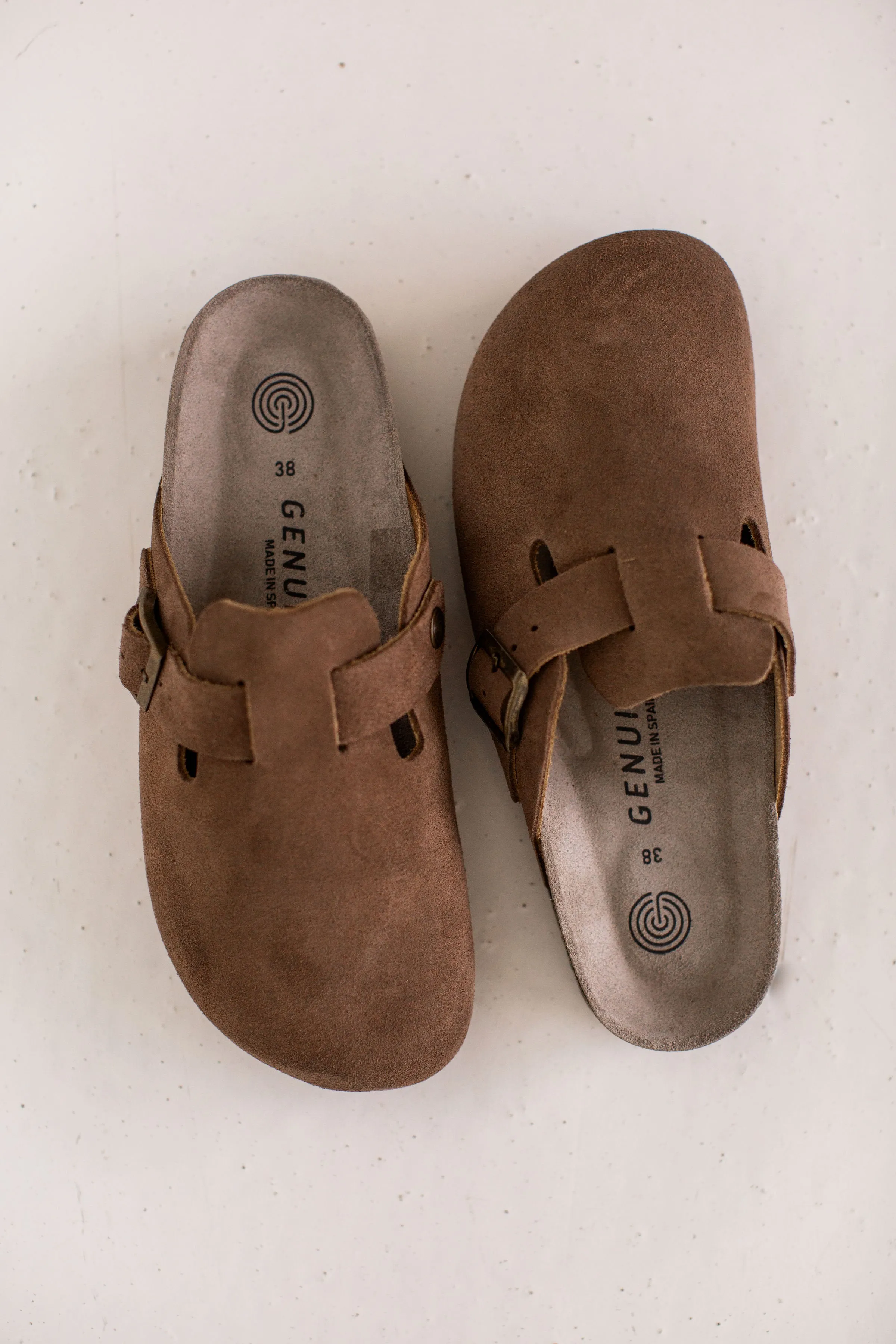 'Tacoma' Suede Boston Clogs in Mocha