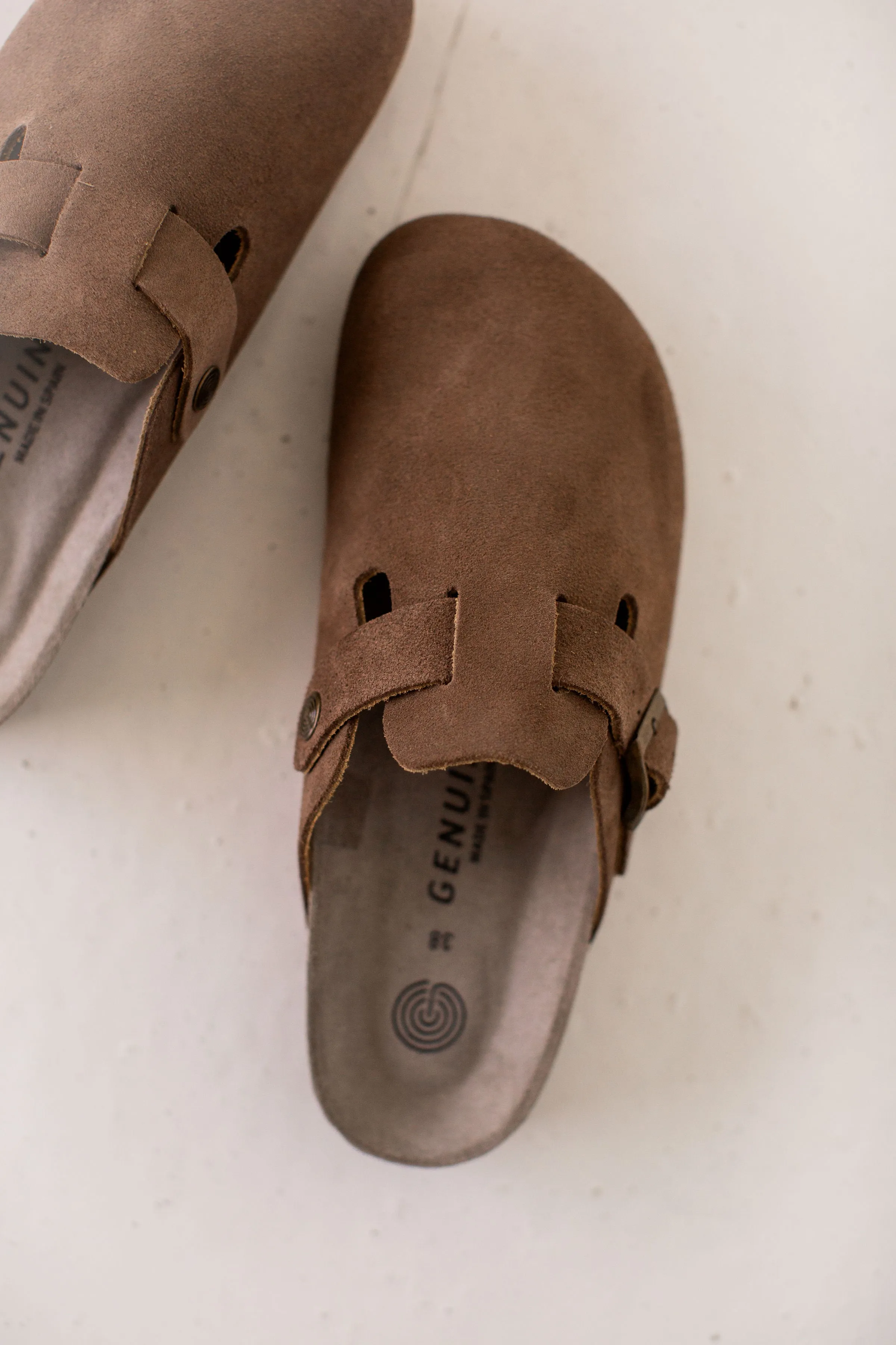 'Tacoma' Suede Boston Clogs in Mocha