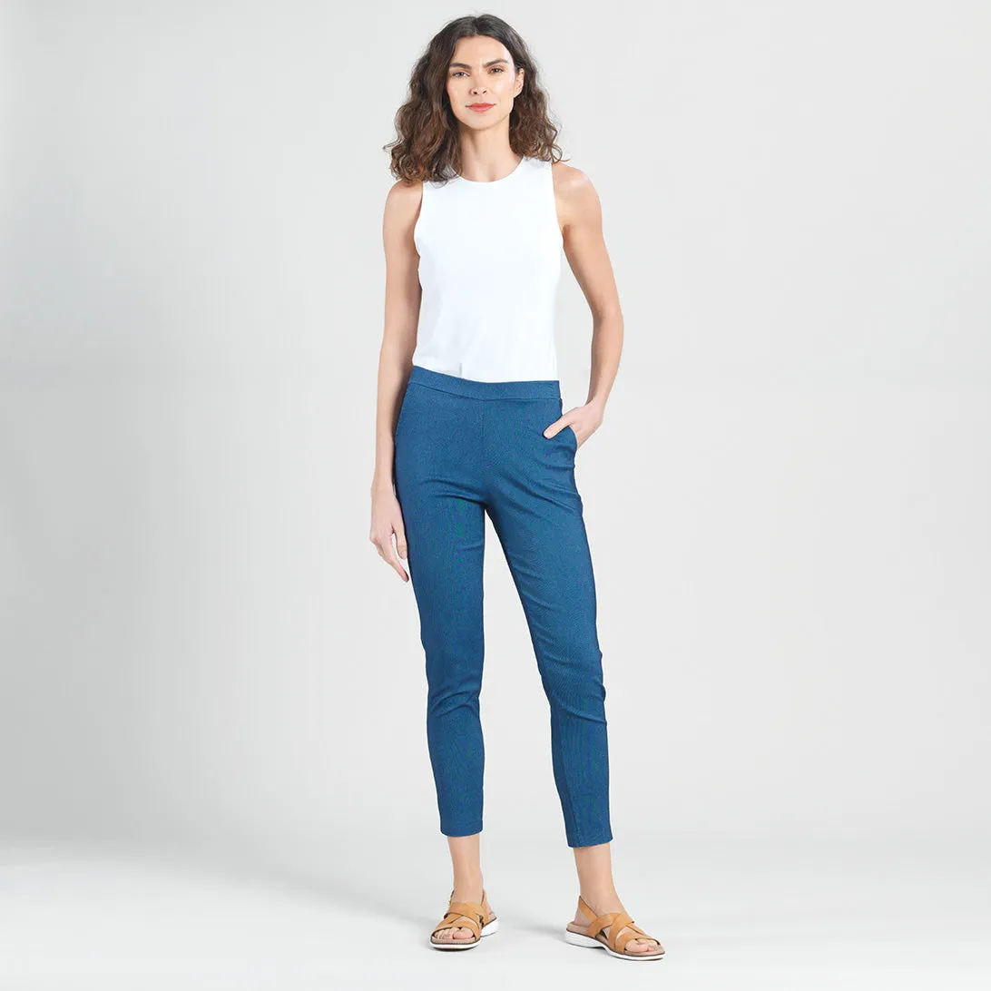 Techno Knit - Skinny Ankle Pocket Pant - Blue Denim - Final Sale!