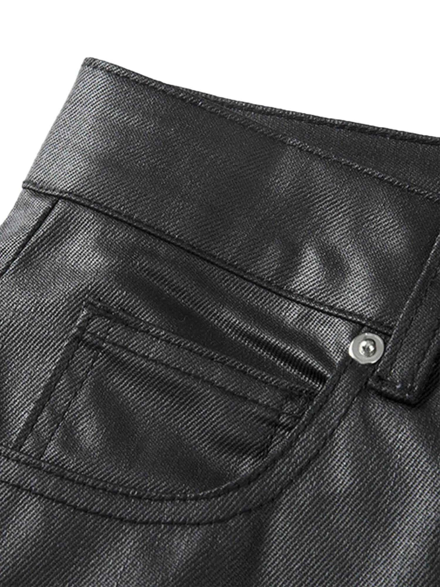 Thesupermade Retro Zipper Pocket Slim Straight Pants