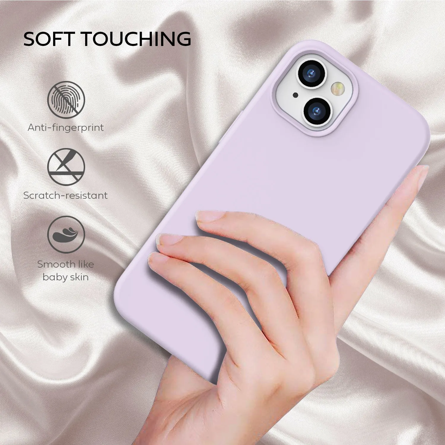 Tough On iPhone 14 Strong Liquid Silicone Case Light Purple