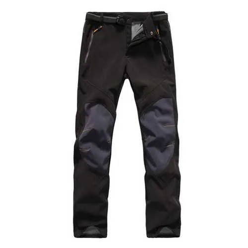 Winter Outdoor Fleece Warm Pants Mens Water Repellent Camping Climbing Hiking Soft Shell Trousers