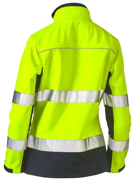 WOMEN'S TAPED TWO TONE HI VIS SOFT SHELL JACKET BJL6059T