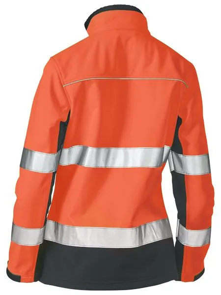 WOMEN'S TAPED TWO TONE HI VIS SOFT SHELL JACKET BJL6059T